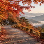 가을 단풍길이 이어진 산길 풍경(AI로 생성한 설명용 이미지)