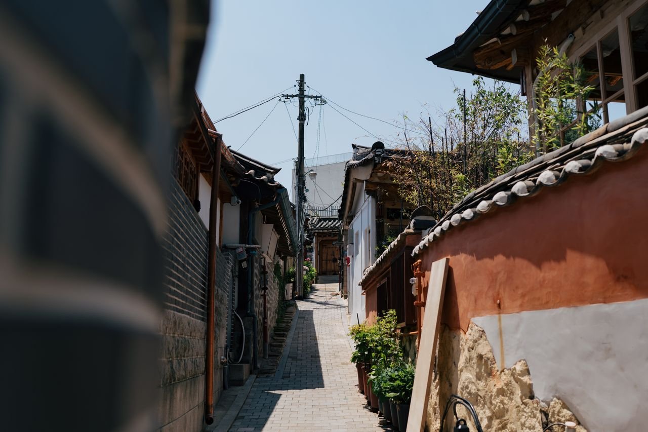 한옥 마을 분위기 무료 사진