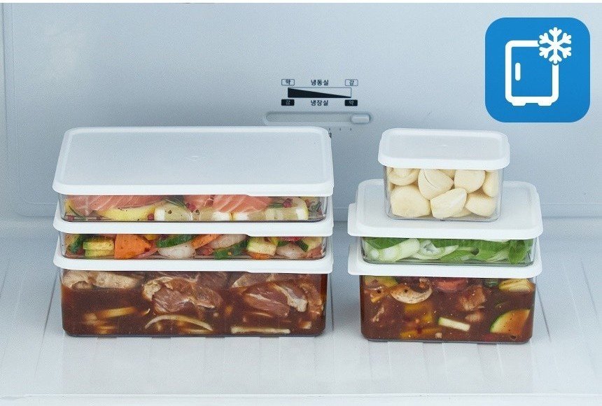 냉동실 칸에 소분용기를 넣어 둔 컬리 상품 상세 이미지